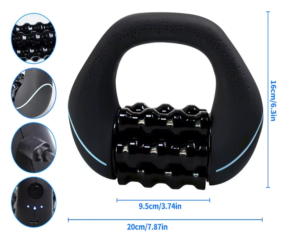 Wholesale Cordless Electric Massage Roller 3 Speed, Bulk USB Rechargeable Percussive Rolling Massager for Full Body Muscle Relax