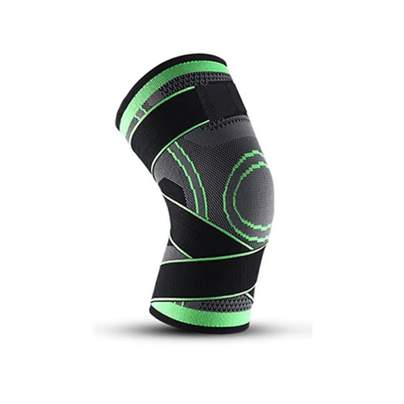Elastic Knitted Nylon Knee Brace Compression Support Sleeve with Adjustable Straps for Running Support