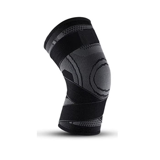 Elastic Knitted Nylon Knee Brace Compression Support Sleeve with Adjustable Straps for Running Support