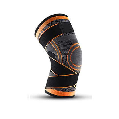 Elastic Knitted Nylon Knee Brace Compression Support Sleeve with Adjustable Straps for Running Support