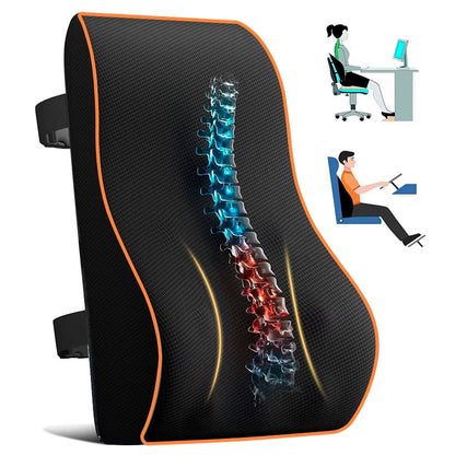Cross-Border for Car Waist Support Office Chair Long-Time Sitting Memory Foam Backrest Ergonomic Cushion Lumbar Support YK001