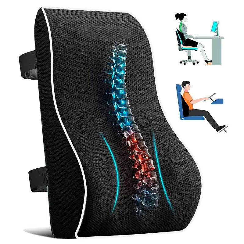 Cross-Border for Car Waist Support Office Chair Long-Time Sitting Memory Foam Backrest Ergonomic Cushion Lumbar Support YK001