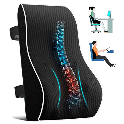 Cross-Border for Car Waist Support Office Chair Long-Time Sitting Memory Foam Backrest Ergonomic Cushion Lumbar Support YK001